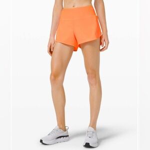 Lululemon Speed Up Short 4 inch inseam - Highlight Orange